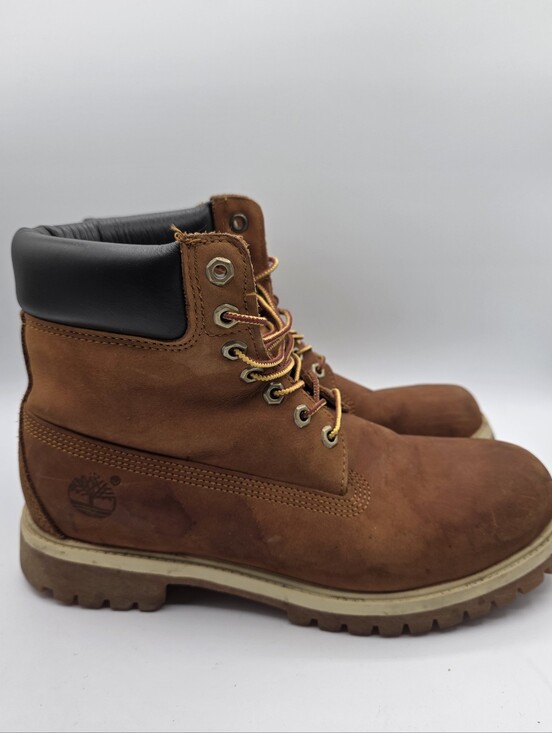 Timberland Men\'s Leather Lace Up Work Boots Rubber Sole 10 Tan Durable Farmer main image 10